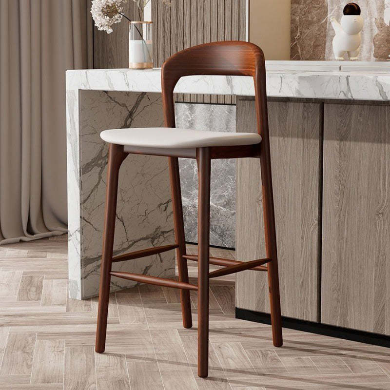 Leather bar & counter stools in walnut