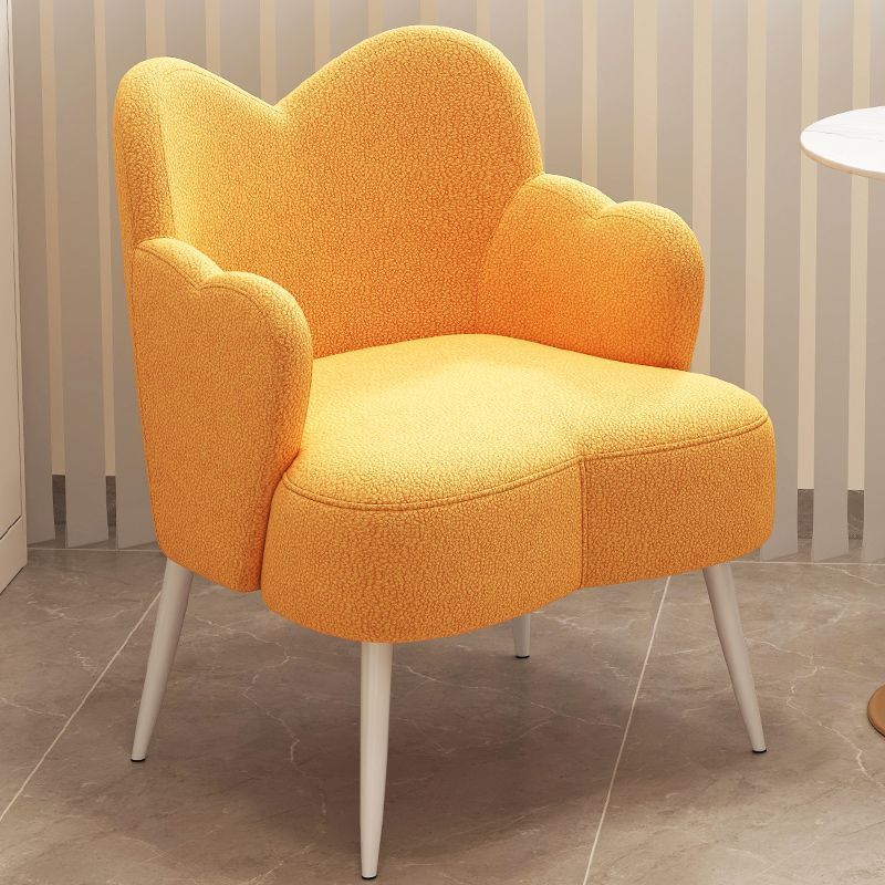 Minimalist Cream Curve Lambswool Vanity Stool — Gold / Green