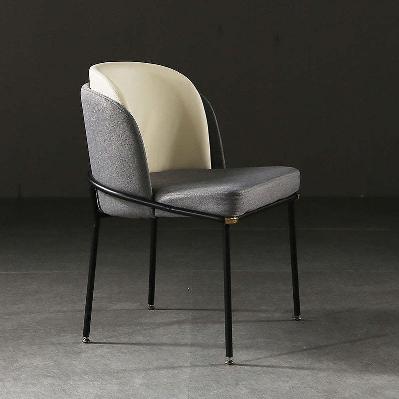 Vintage Leather Metal Dining Chair