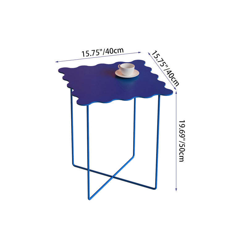 Contemporary Square Wave Iron Coffee Table