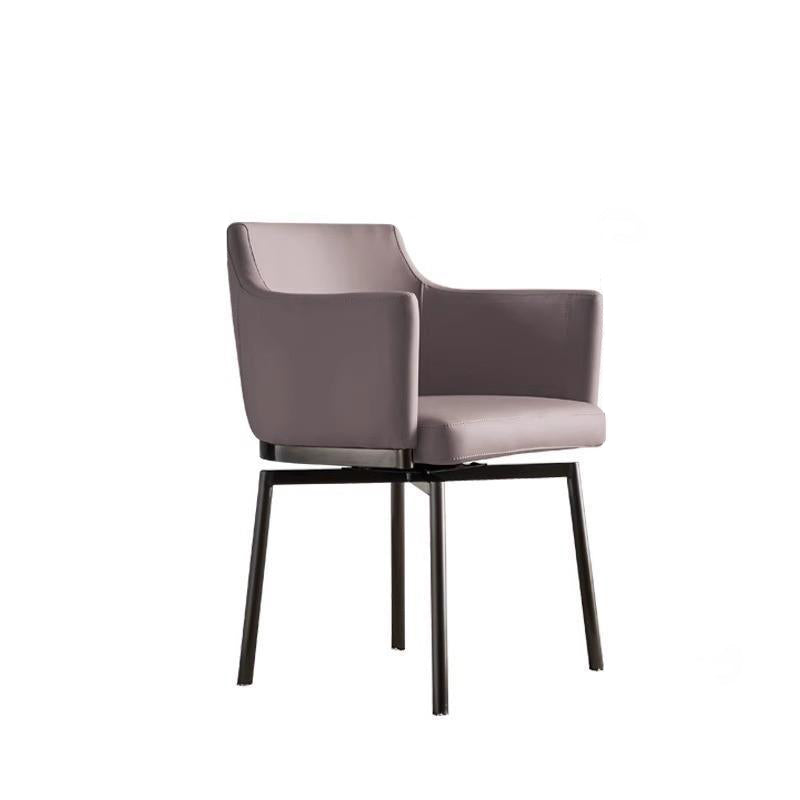 Minimalist Upholstered Leather Metal Dining Chair