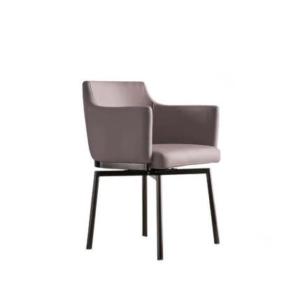 Minimalist Upholstered Leather Metal Dining Chair