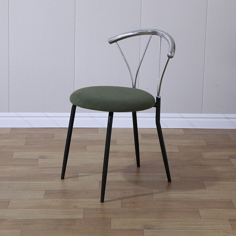 Nordic Curved-Back Iron Fabric Dining Chair — Lozenge