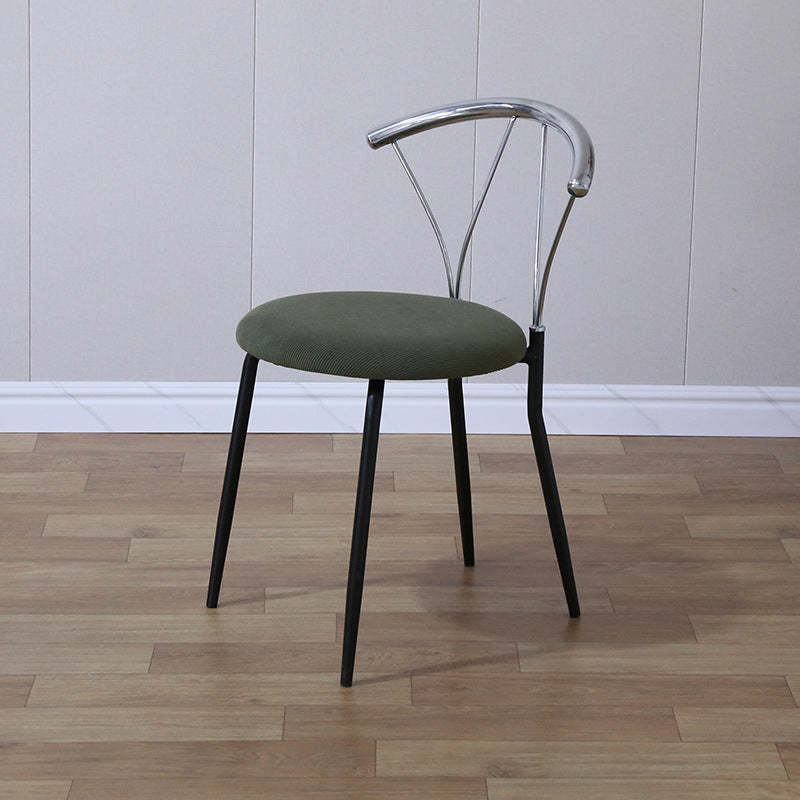 Nordic Curved-Back Iron Fabric Dining Chair — Lozenge