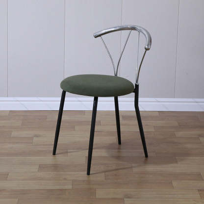 Nordic Curved-Back Iron Fabric Dining Chair — Lozenge