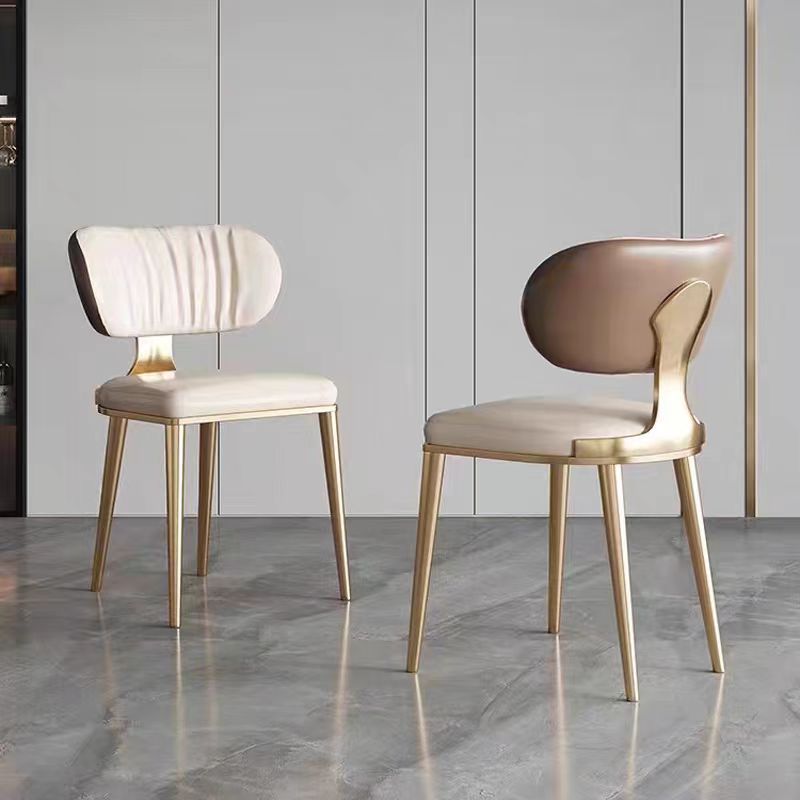 Nordic microfiber square white dining chairs & benches in leather steel fabric