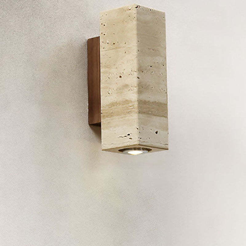 Japanese Wabi-Sabi Yellow Travertine Wall Sconce