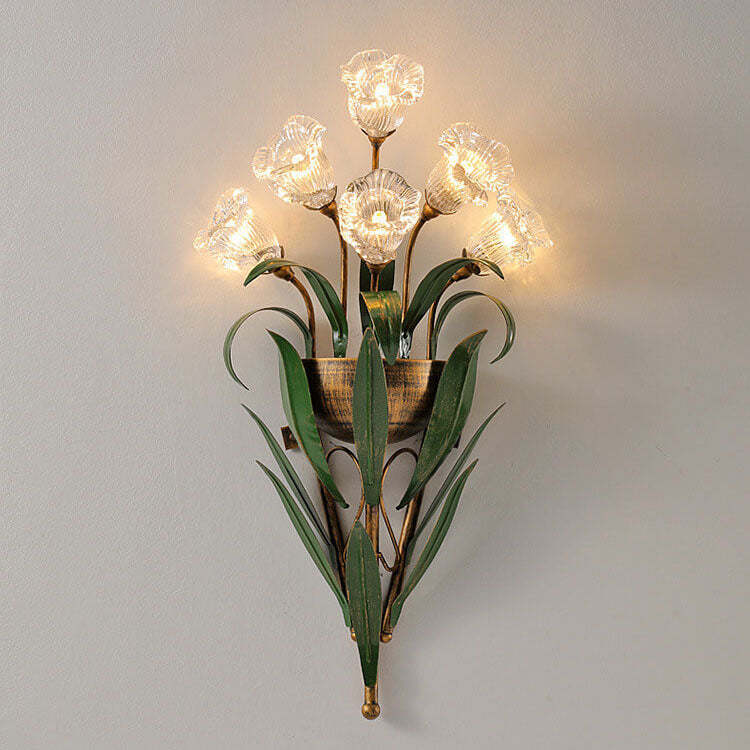 Minimalist Glass Flower Wall Sconce
