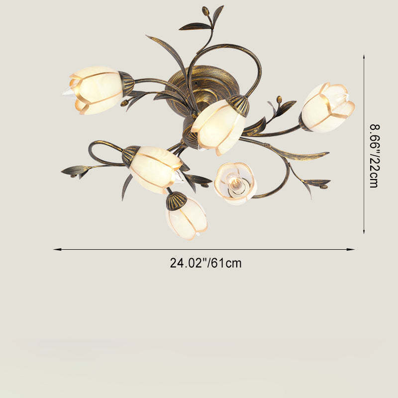 French Flower Iron 4/6/8/10/12-Light Ceiling Light — 8 / 110V-120V For US/CA