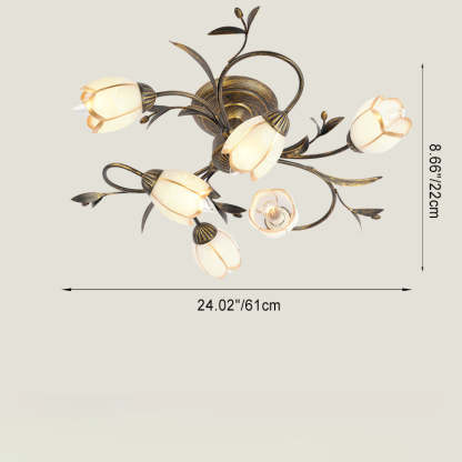 French Flower Iron 4/6/8/10/12-Light Ceiling Light — 8 / 110V-120V For US/CA