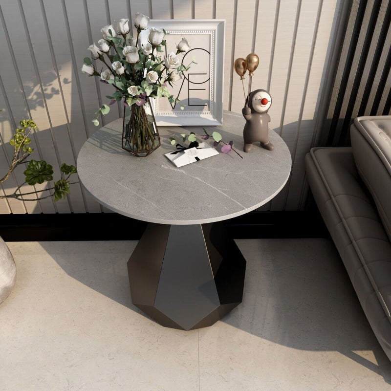 Contemporary Marble Sintered Stone Coffee Table — Armani Gray Tabletop