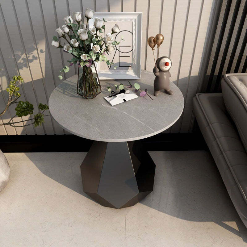 Contemporary Marble Sintered Stone Coffee Table — Armani Gray Tabletop