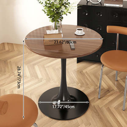 Modern Faux Wood Grain Steel End Table — Wood Color