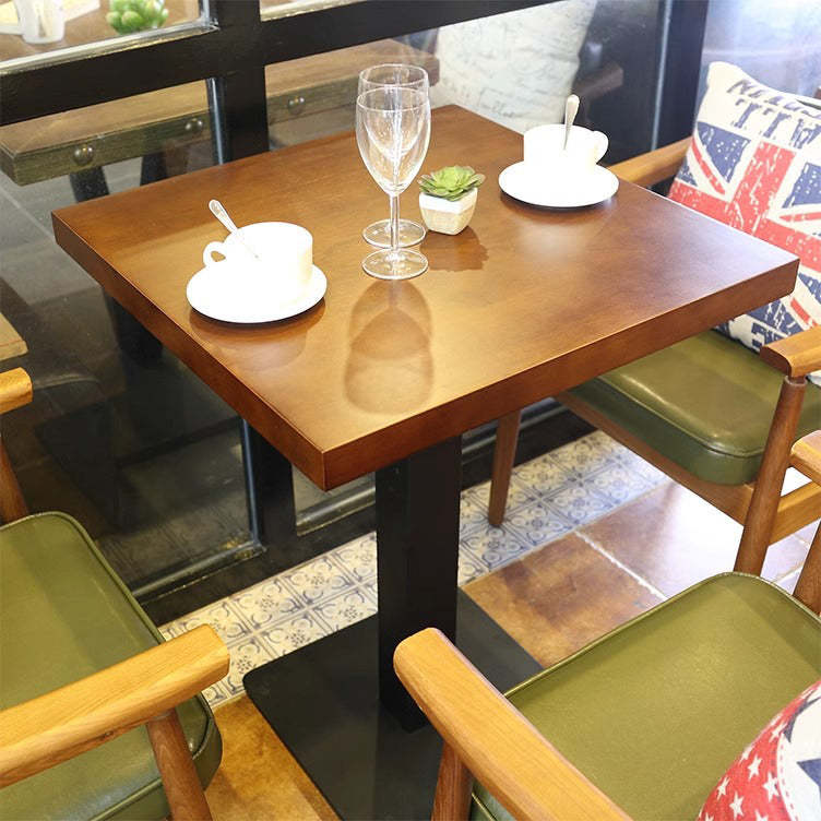 Nordic Leather Wood Rectangular Dining Chair
