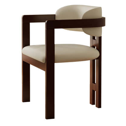 Minimalist Leather Ash Wood Dining Armchair