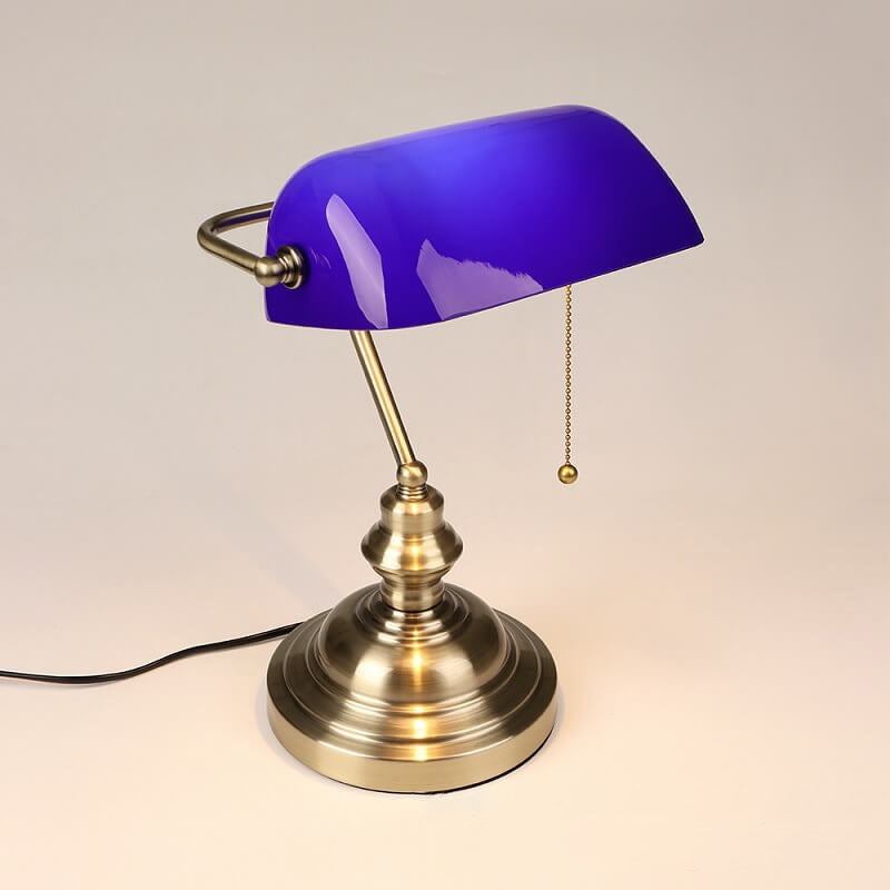 Retro Colored Glass Metal Zipper Table Lamp — Green / 220V-240V For UK/AU