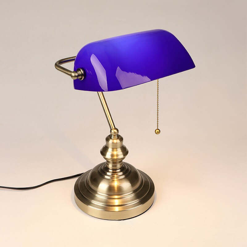 Retro Colored Glass Metal Zipper Table Lamp — Green / 220V-240V For UK/AU
