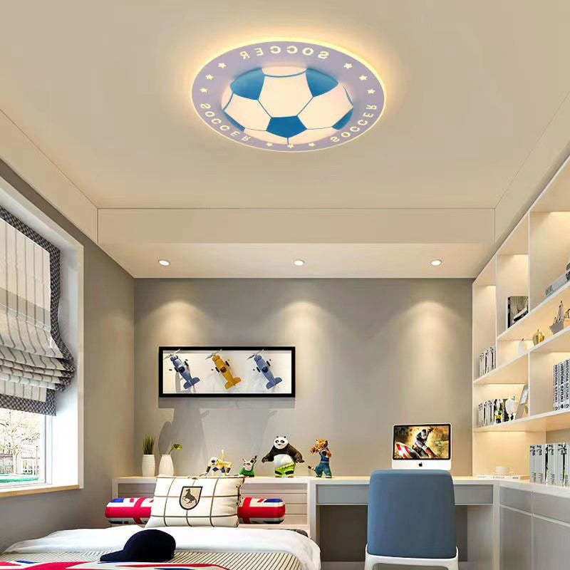 Art Deco Soccer Ball Acrylic Iron LED Flush Light