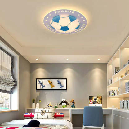 Art Deco Soccer Ball Acrylic Iron LED Flush Light