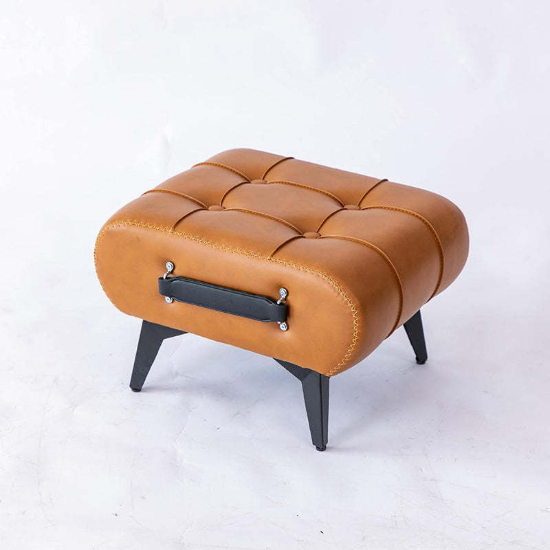 Luxury Rectangular Leather Alloy Stool