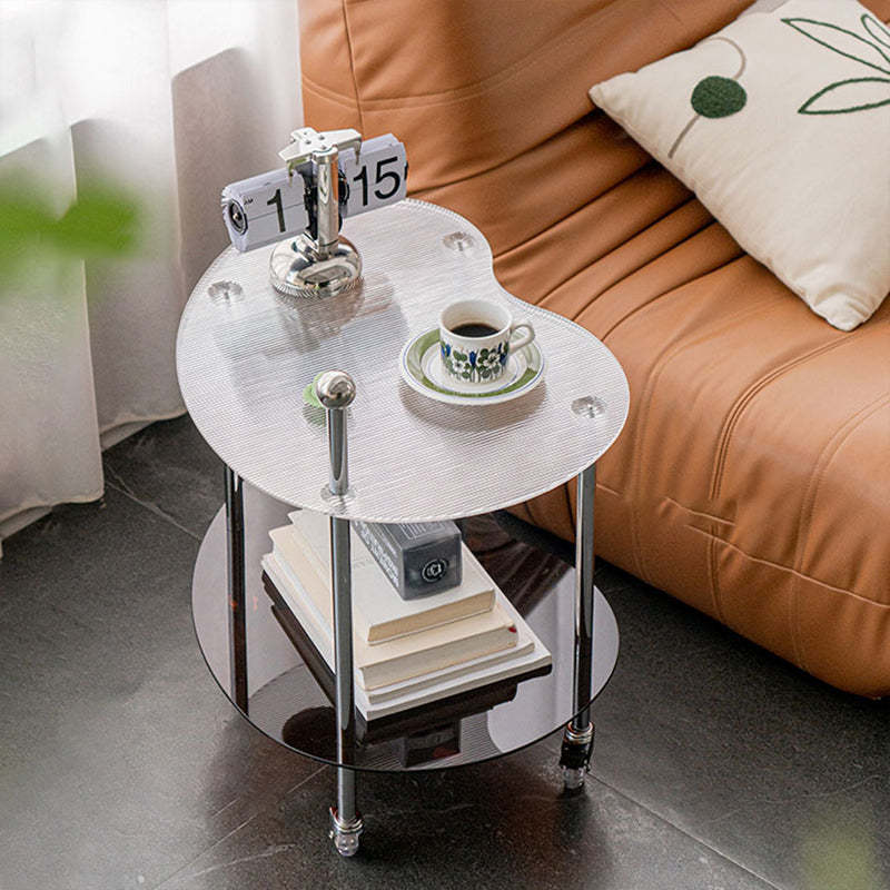 Minimalist Cloud Acrylic Steel 2-Tier End Table
