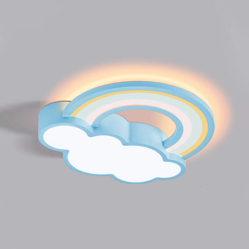 Lighom cloud rainbow acrylic flush mount lighting for bedroom — 3-Color Changeable / Pink / 110V-120V (US/CA)