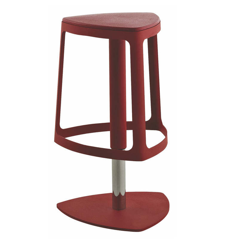 Contemporary Plastic Iron Triangle Swivel Bar Stool
