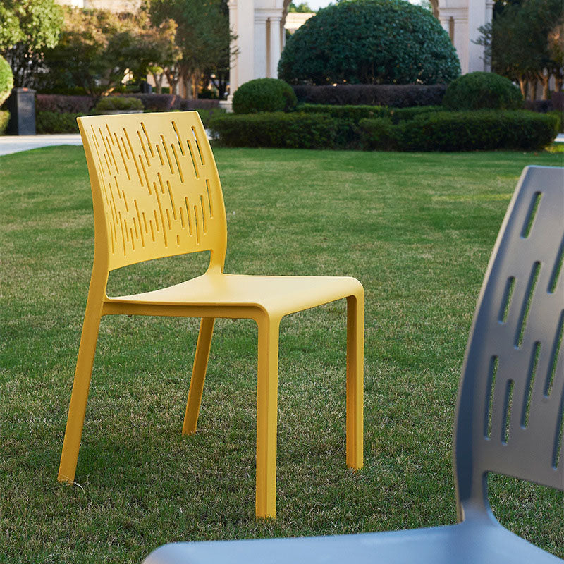 Minimalist Square Plastic Chair — White