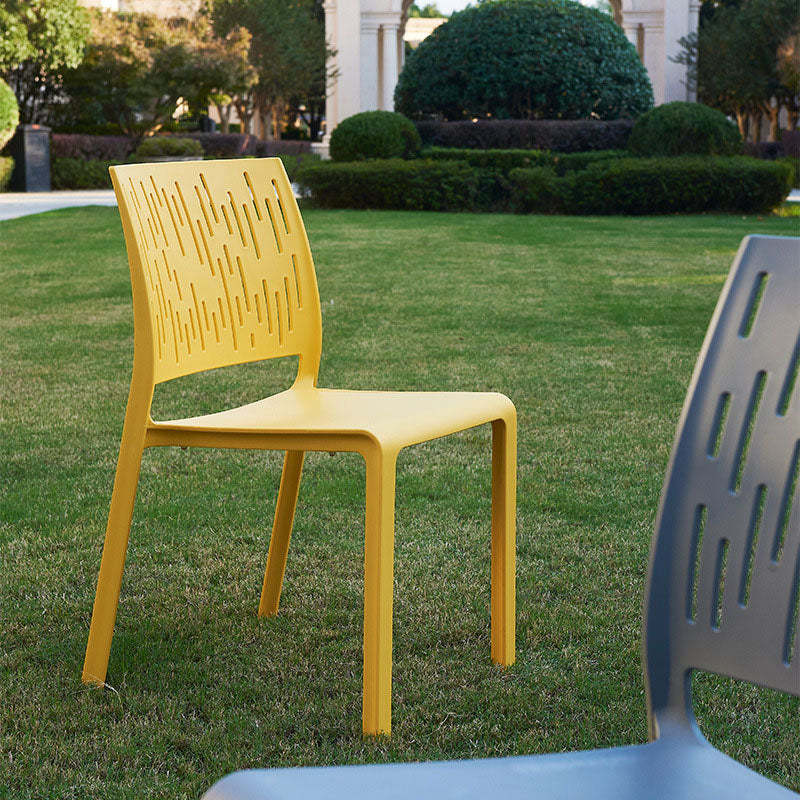 Minimalist Square Plastic Chair — White