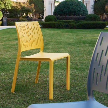 Minimalist Square Plastic Chair — White