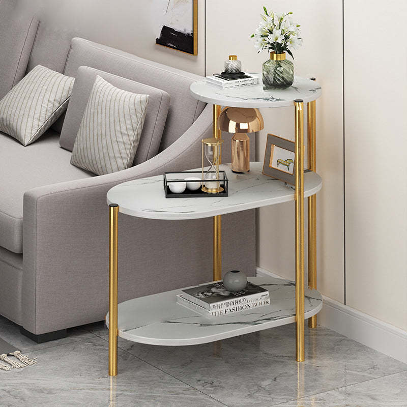 Lighom nordic end 3-tier white end & side tables in iron