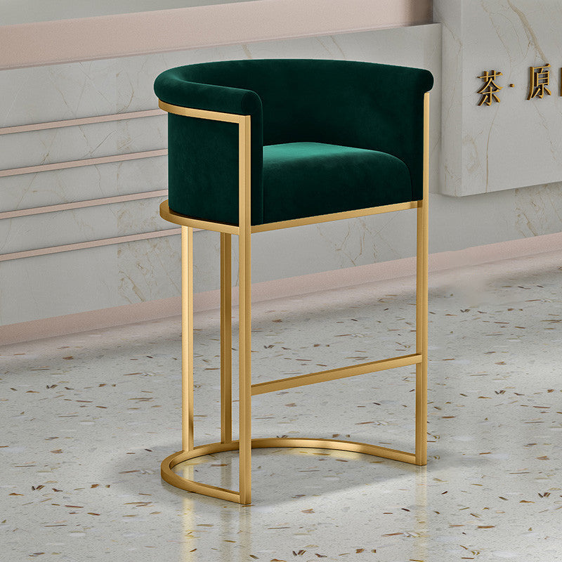 Nordic Half-Round Velvet Metal Armchair