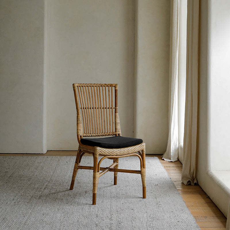Chinese Woven Wood Four-Leg Dining Chair