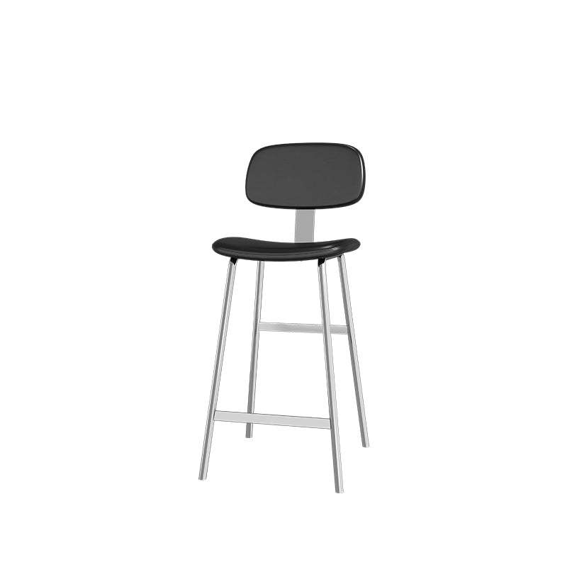 Industrial Curved PU Leather Iron Bar Stool