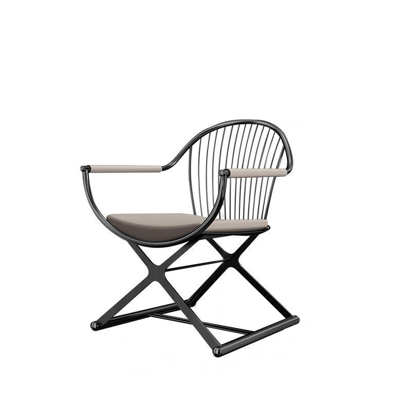 Modern Curved Microfiber Leather Dining Chair