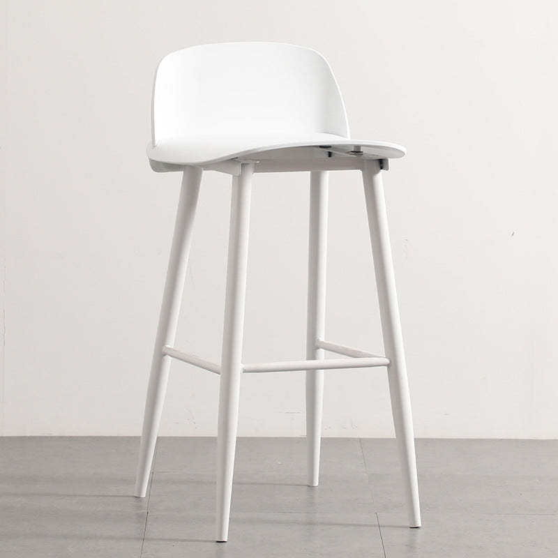 Minimalist Steel Plastic Bar Stool — Transparent Backrest + Blue