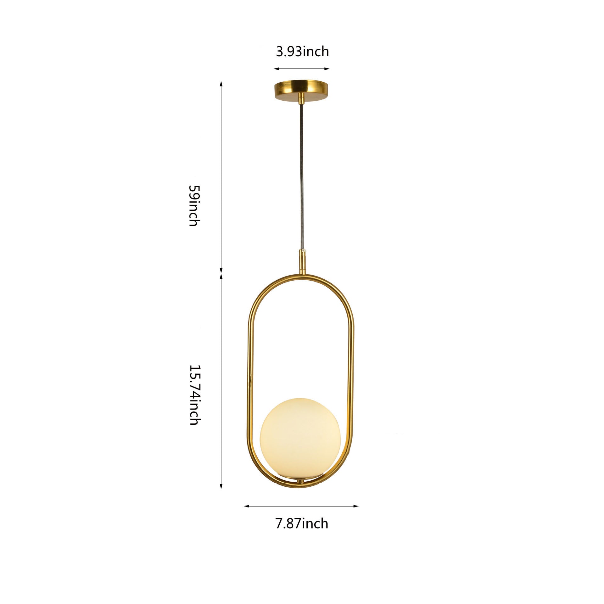 Modern Minimalist Oval Glass Orb Pendant