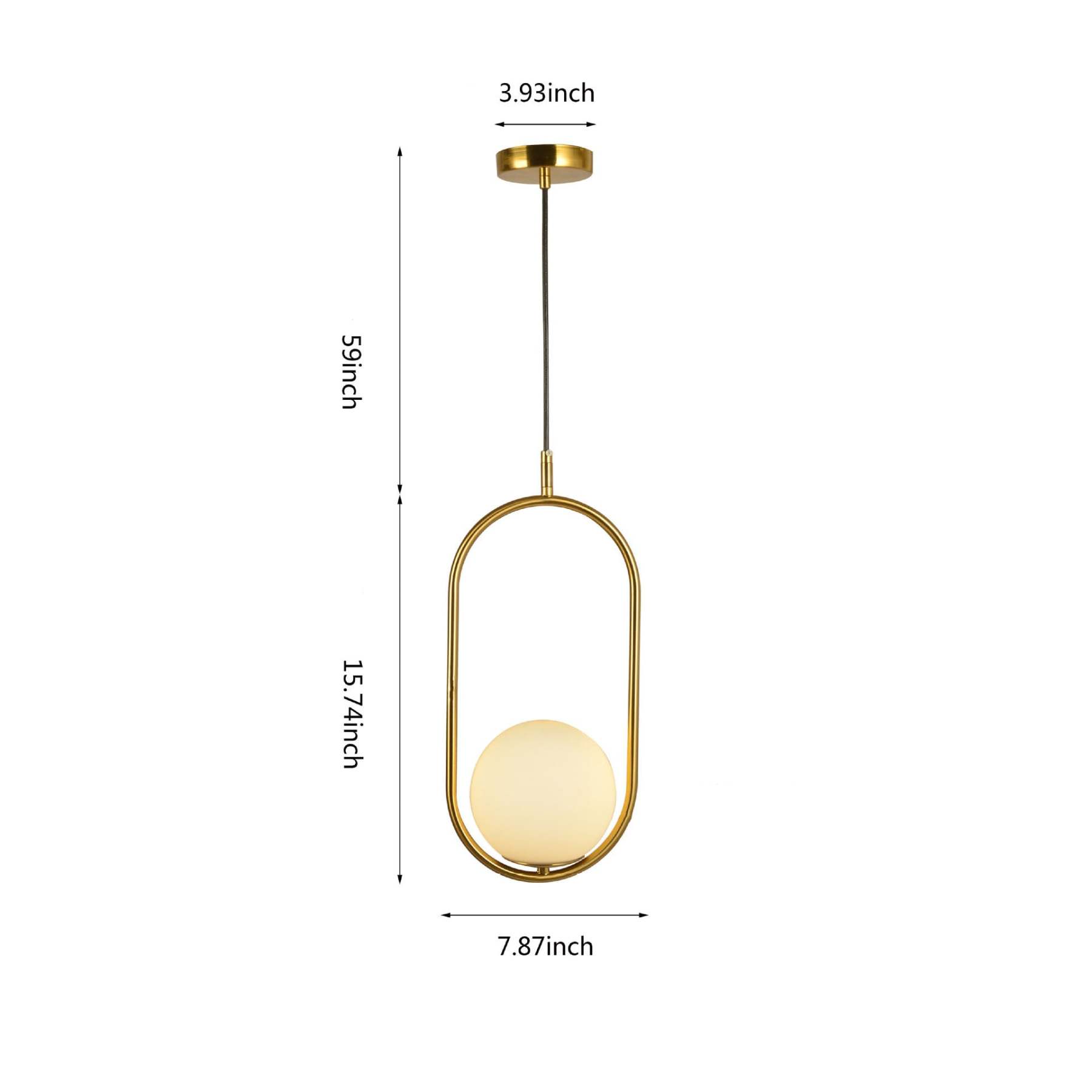 Modern Minimalist Oval Glass Orb Pendant