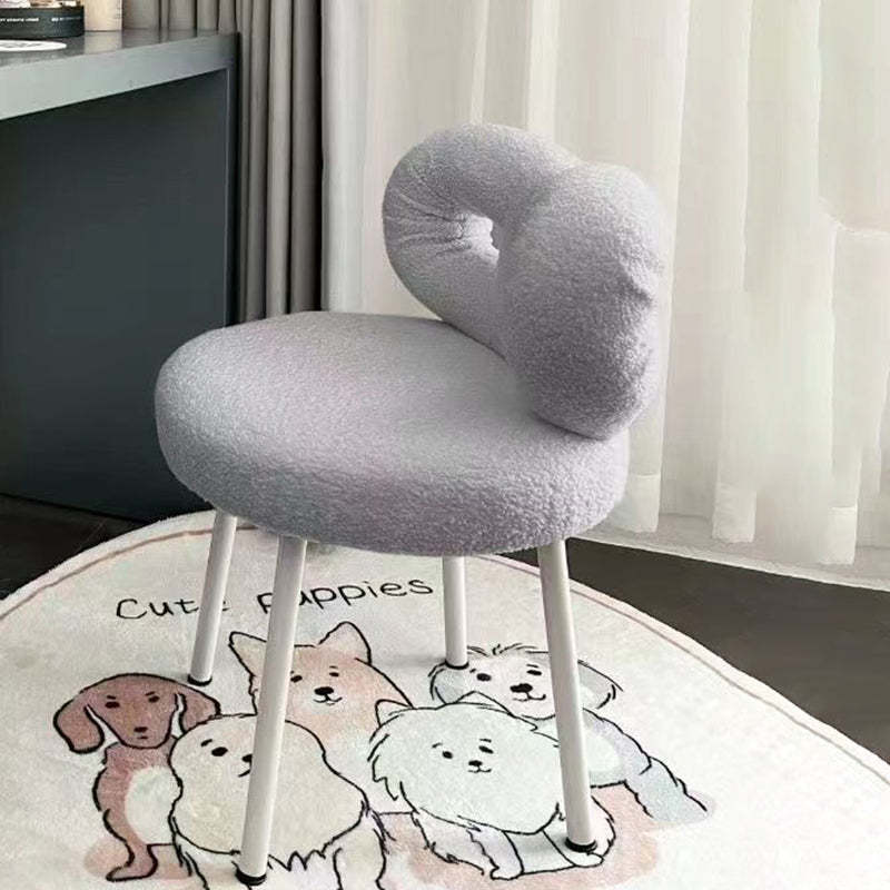 Minimalist vanity lambswool gray vanity stools