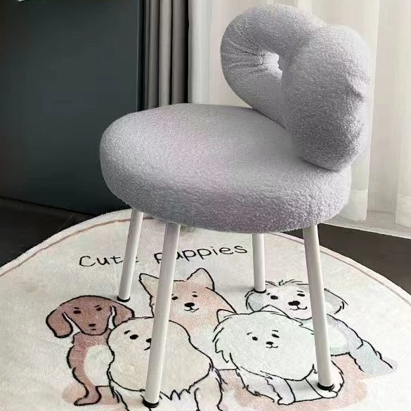 Nordic Lambswool Butterfly Vanity Stool — Blue