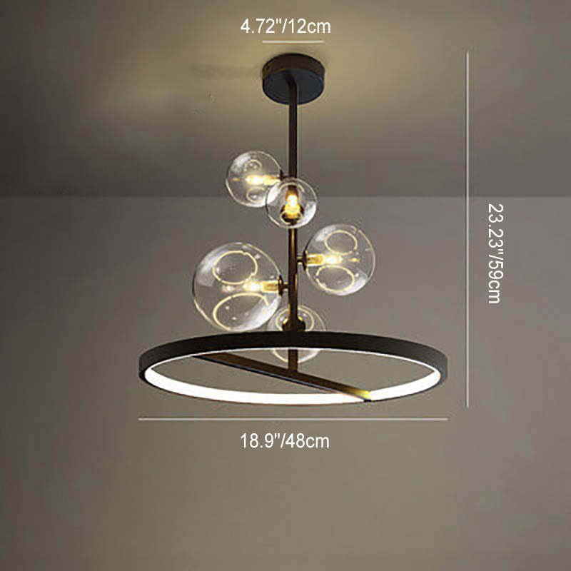 Nordic Round Bubble Ball Glass Chandelier — Warm Light (3000K) / 110V-120V For US/CA