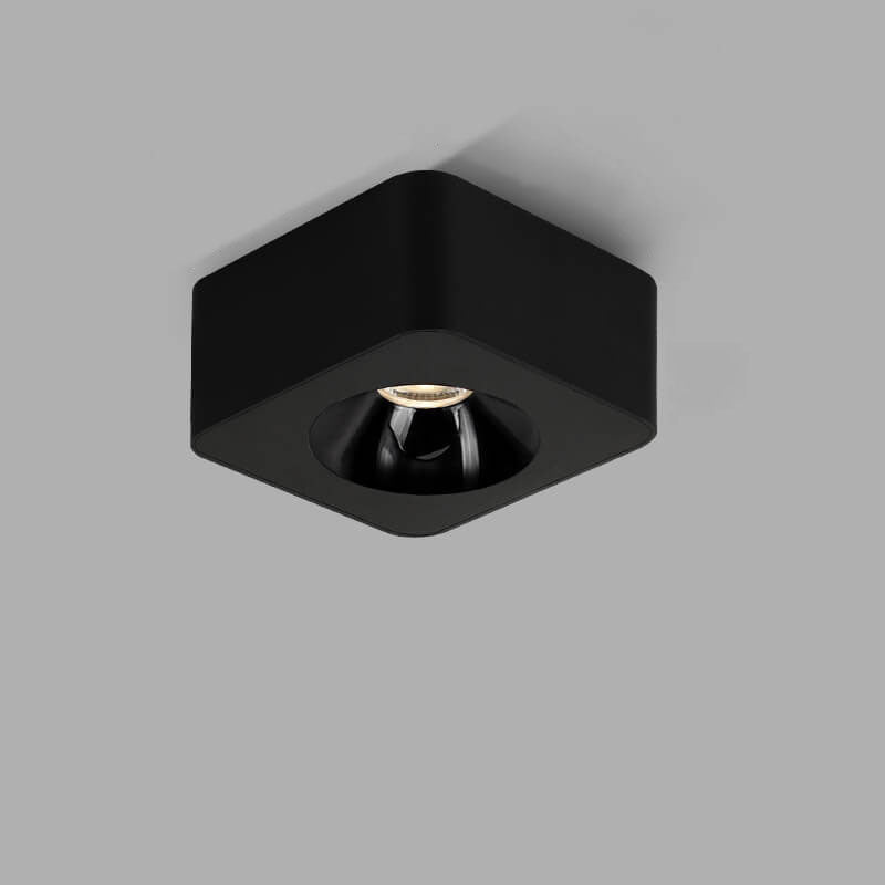 Minimalist square spotlight yellow flush mount lighting, Lighom — Matte Black / 7W / 220V-240V (UK/AU)