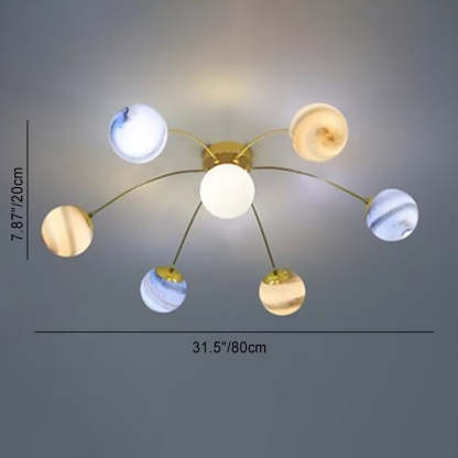 Contemporary Iron Starry Sky Moon Ceiling Light