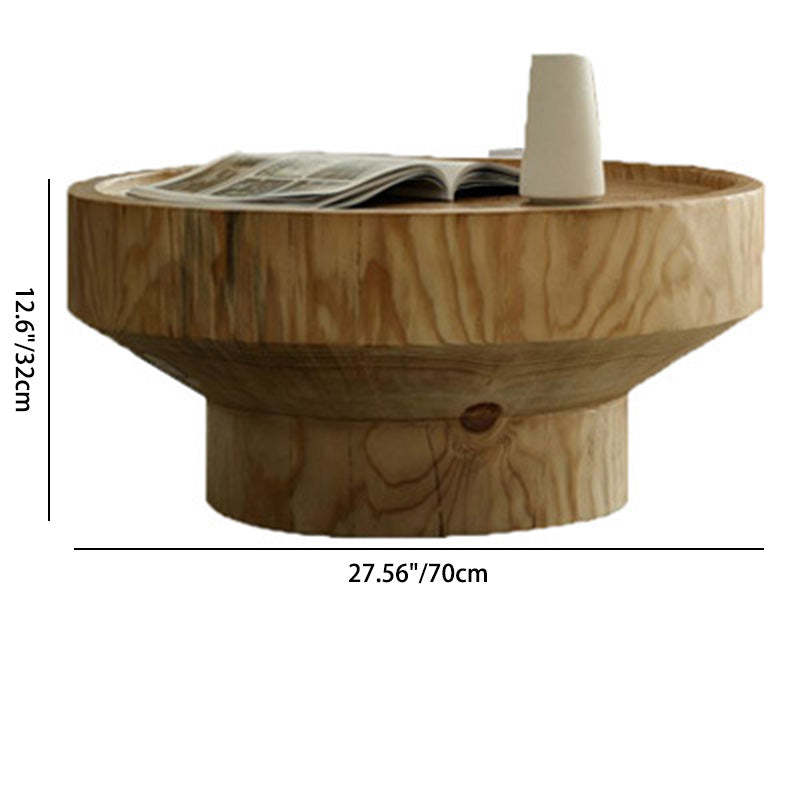 Japanese Round Wood Coffee Table