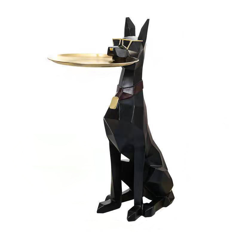 Modern Art Deco Dog Resin Tray Side Table
