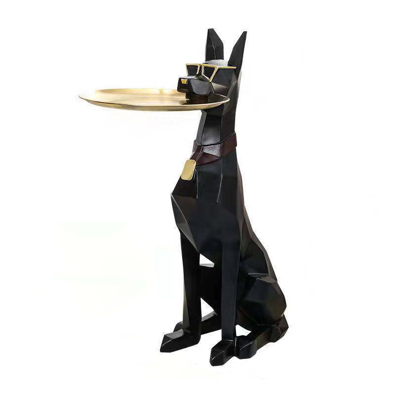 Modern Art Deco Dog Resin Tray Side Table