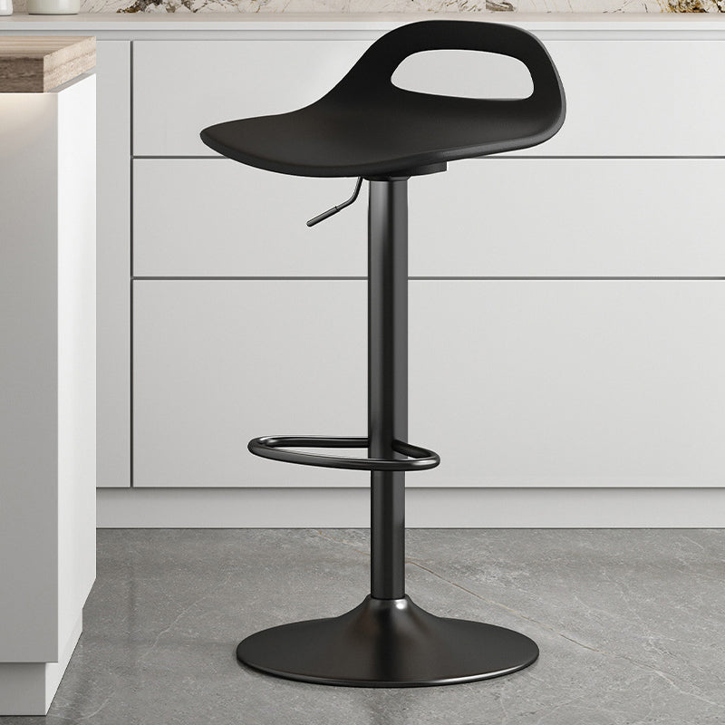 Minimalist Plastic Metal Bar Stool — With Cushion / White