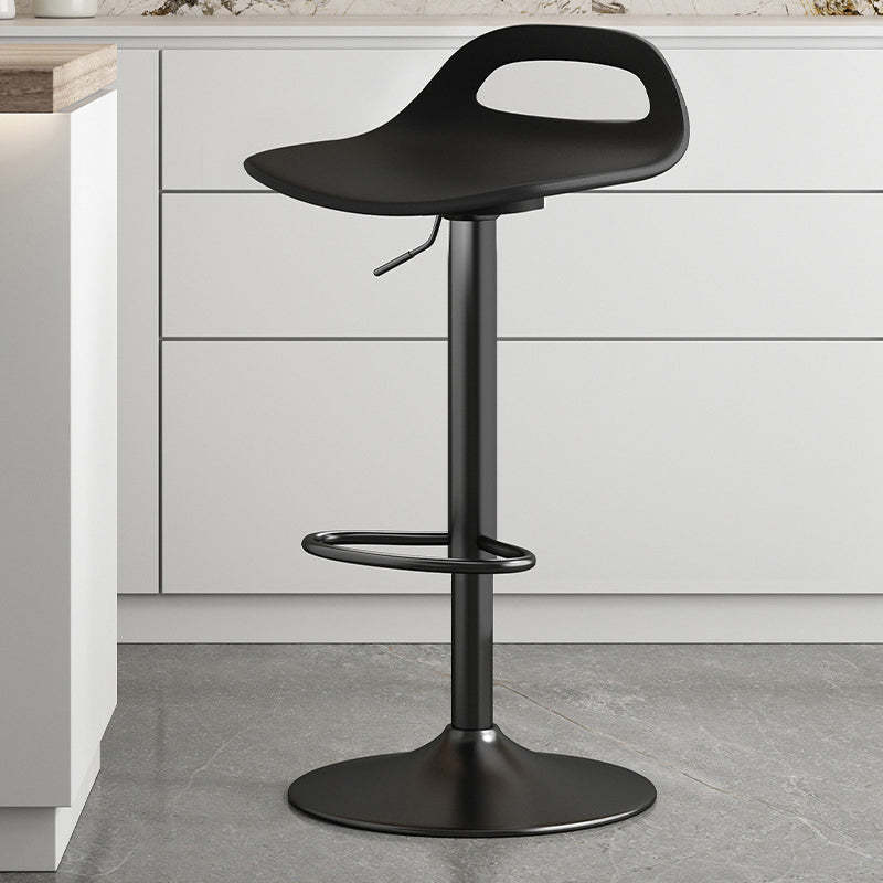 Minimalist Plastic Metal Bar Stool — With Cushion / White