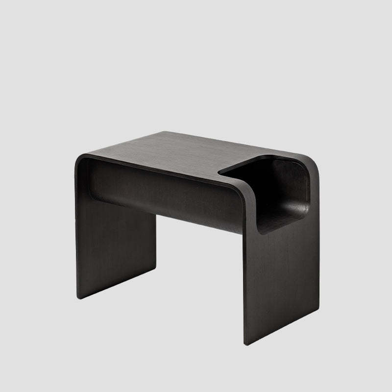 Minimalist Solid Wood C-Shaped Side Table