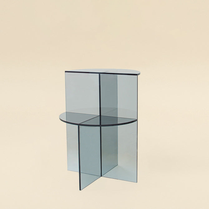 Scandinavian Acrylic Semicircle 2-Tier End Table